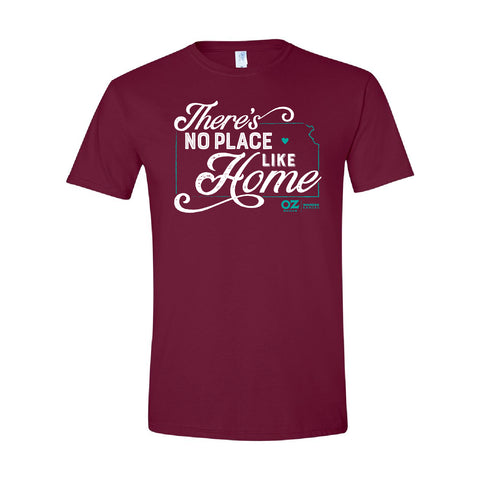 "No Place Like Home" Baseball Fan T-Shirt - Unisex Short Sleeve Tee In Chocolate, Sizes SM-5XL