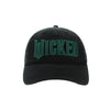Wicked Glitter Print Logo Women's Black Unstructured Baseball Cap