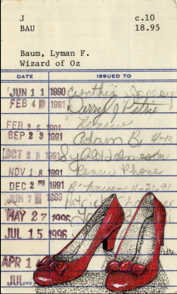 Wizard of OZ Library Card Art