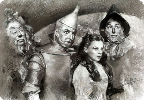 Wizard of Oz B&W Metal Sign