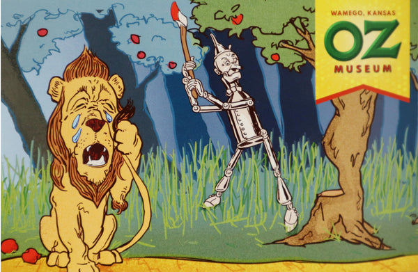 Crying Cowardly Lion Postcard