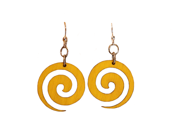 Yellow Swirl Earrings